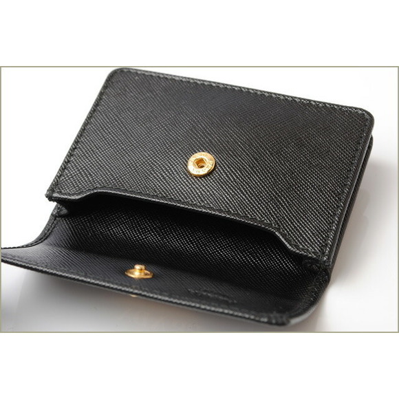 Prada Case Nero Coin Case Card Saffiano Metal - Picture 1 of 4